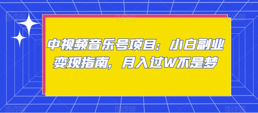 中视频音乐号项目：小白副业变现指南，月入过W不是梦【揭秘】 - 网赚资源网-网赚资源网