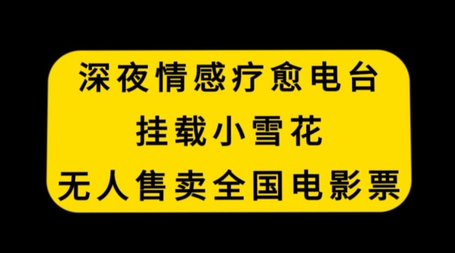 深夜情感疗愈电台，挂载小雪花，无人售卖全国电影票【揭秘】 - 网赚资源网-网赚资源网