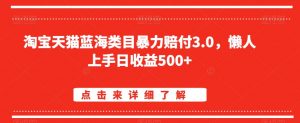 淘宝天猫蓝海类目暴力赔付3.0,懒人上手日收益500+【仅揭秘】-网赚资源网