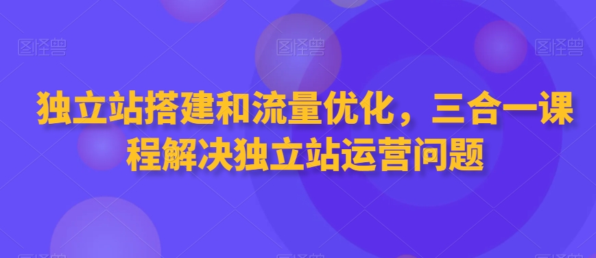 独立站搭建和流量优化，三合一课程解决独立站运营问题 - 网赚资源网-网赚资源网