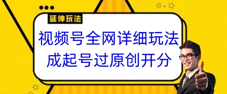 视频号全网最详细玩法，起号过原创开分成，单号日入300+【揭秘】 - 网赚资源网-网赚资源网