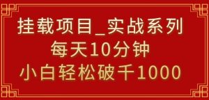 挂载项目,小白轻松破1000,每天10分钟,实战系列保姆级教程【揭秘】-网赚资源网