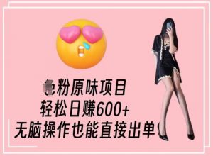 男粉原味项目，轻松日赚800+，无脑操作也能直接出单【揭秘】-网赚资源网