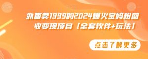 外面卖1999的2024爆火宝妈粉回收变现项目【全套软件+玩法】【揭秘】-网赚资源网