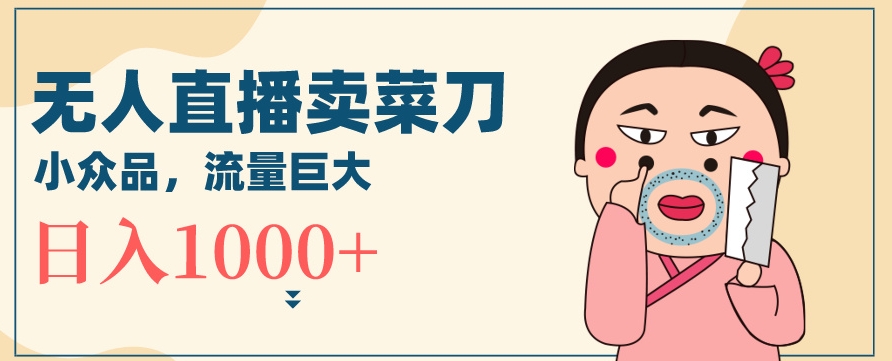 无人冷门品直播新玩法，通过卖菜刀日入1000+【揭秘】 - 网赚资源网-网赚资源网
