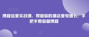 携程运营实战课，帮助你的酒店营收增长，手把手教你做携程-网赚资源网