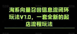 淘系向量召回信息流闭环玩法V7.0,一套全新的起店流程玩法-网赚资源网