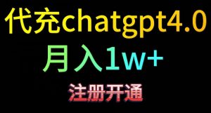 代充chatgpt4，日入500+，精准引流，暴力变现【揭秘】-网赚资源网