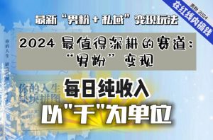 【私域流量最值钱】把“男粉”流量打到手,你便有无数种方法可以轻松变现,每日纯收入以“千”为单位-网赚资源网