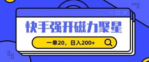 信息差赚钱项目，快手强开磁力聚星，一单20，日入200+【揭秘】-网赚资源网