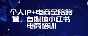 个人IP+电商全陪跑营,自媒体小红书电商培训-网赚资源网