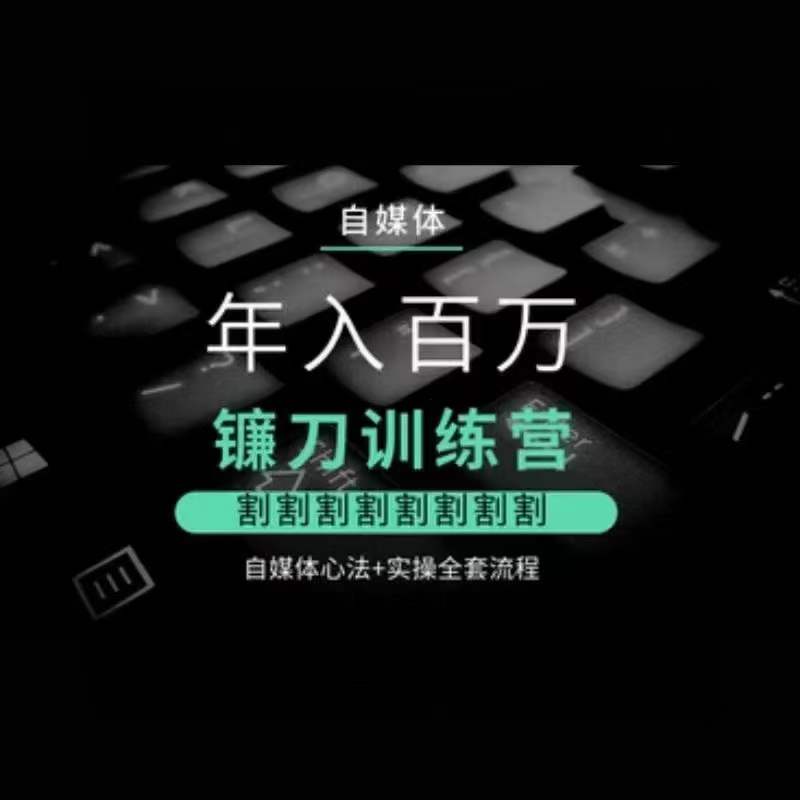 自媒体年入百万镰刀训练营，割割割割割割割割，自媒体心法+实操全套流程 - 网赚资源网-网赚资源网
