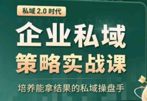 私域2.0：企业私域策略实战课，培养能拿结果的私域操盘手-网赚资源网