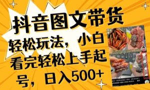 抖音图文带货已过时?那你不如仔细看看这个，小白看完轻松上手起号，日入500+不是梦【揭秘】-网赚资源网