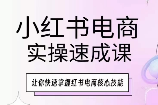 小红书电商实操速成课，让你快速掌握红书电商核心技能 - 网赚资源网-网赚资源网