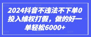 2024抖音不违法不下单0投入维权打假,做的好一单轻松6000+【仅揭秘】-网赚资源网