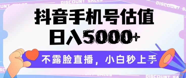 抖音手机号估值，日入5000+，不露脸直播，小白秒上手【揭秘】 - 网赚资源网-网赚资源网