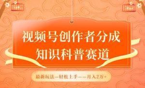 视频号创作者分成,知识科普赛道,最新玩法,利用AI软件,轻松月入2万【揭秘】-网赚资源网
