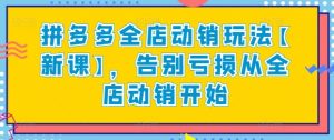 拼多多全店动销玩法【新课】,告别亏损从全店动销开始-网赚资源网