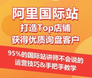 【阿里国际站】打造Top店铺&获得优质询盘客户,95%的国际站讲师不会说的运营技巧-网赚资源网