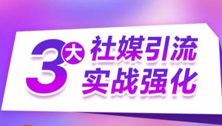 3大社媒引流实战强化，多渠道站外引流，高效精准获客，订单销售额翻倍增长 - 网赚资源网-网赚资源网