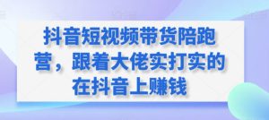 抖音短视频带货陪跑营，跟着大佬实打实的在抖音上赚钱-网赚资源网