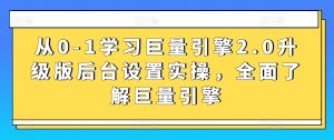 从0-1学习巨量引擎2.0升级版后台设置实操,全面了解巨量引擎-网赚资源网