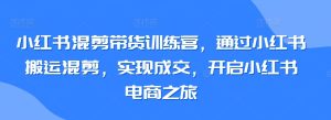 小红书混剪带货训练营,通过小红书搬运混剪,实现成交,开启小红书电商之旅-网赚资源网