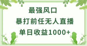 暴打前任小游戏无人直播单日收益1000+，收益稳定，爆裂变现，小白可直接上手【揭秘】-网赚资源网
