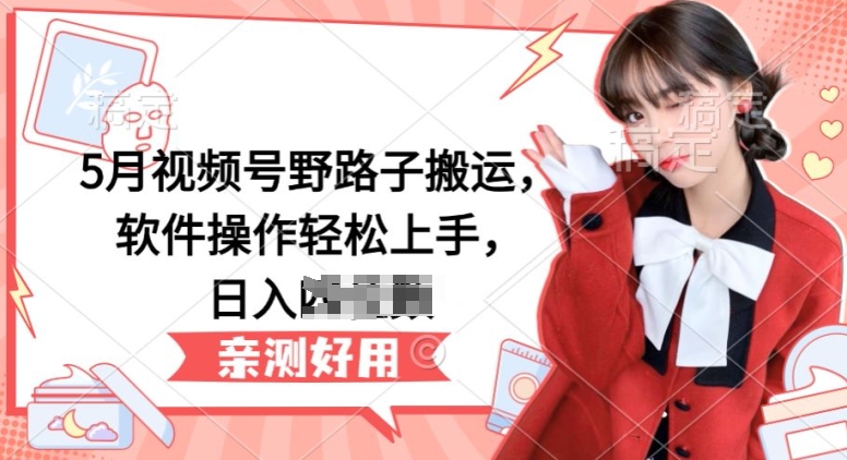 5月视频号野路子搬运，软件操作轻松上手，日入三位数【揭秘】 - 网赚资源网-网赚资源网