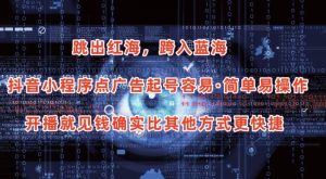 抖音小程序点广告项目,起号容易,简单易操作,开播就见有收益【揭秘】-网赚资源网