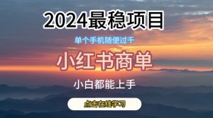 2024最稳蓝海项目,小红书商单项目,没有之一【揭秘】-网赚资源网