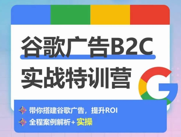 谷歌广告B2C实战特训营，500+谷歌账户总结经验，实战演示如何从0-1搭建广告账户 - 网赚资源网-网赚资源网
