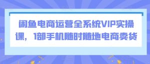 闲鱼电商运营全系统VIP实操课,1部手机随时随地电商卖货-网赚资源网