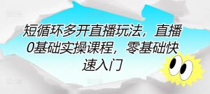 短循环多开直播玩法，直播0基础实操课程，零基础快速入门-网赚资源网