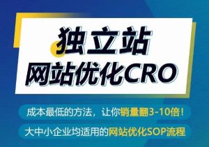 独立站网站优化CRO，成本最低的方法，让你销量翻3-10倍-网赚资源网