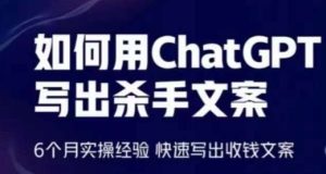 如何用ChatGPT写出杀手文案,6个月实操经验,快速写出收钱文案-网赚资源网