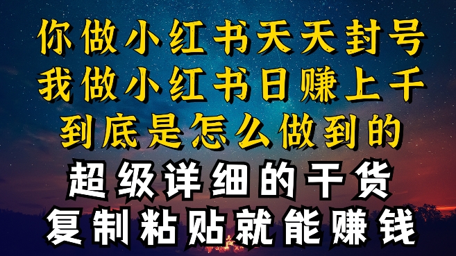 都知道小红书能引流私域变现，可为什么我能一天引流几十人变现上千，但你却频频封号违规被限流【揭秘】 - 网赚资源网-网赚资源网