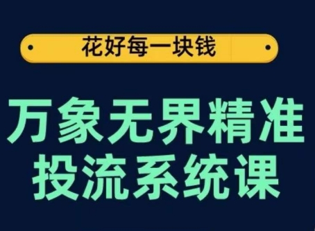 万象无界精准投流系统课，从关键词到推荐，从万象台到达摩盘，从底层原理到实操步骤 - 网赚资源网-网赚资源网