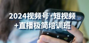2024视频号·短视频+直播极简培训班：抓住视频号风口，流量红利-网赚资源网