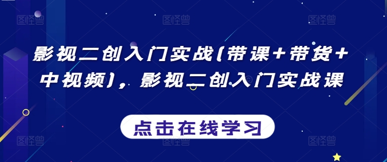 影视二创入门实战(带课+带货+中视频)，影视二创入门实战课 - 网赚资源网-网赚资源网