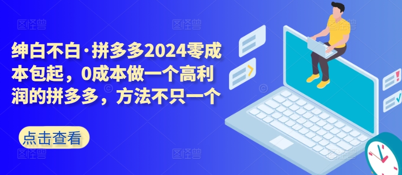 拼多多2024零成本包起，0成本做一个高利润的拼多多，方法不只一个 - 网赚资源网-网赚资源网