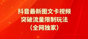 抖音最新图文卡视频、醒图模板突破流量限制玩法【揭秘】-网赚资源网