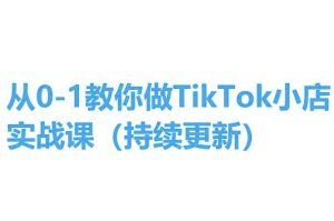 从0-1教你做TikTok小店实操课(持续更新),手把手教你,简单易学-网赚资源网