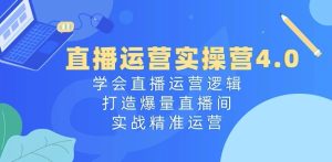 直播运营实操营4.0:学会直播运营逻辑,打造爆量直播间,实战精准运营-网赚资源网