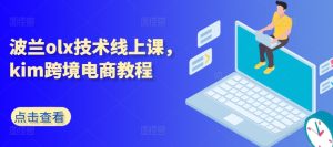 波兰olx技术线上课，kim跨境电商教程-网赚资源网