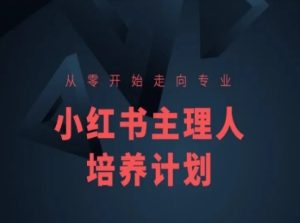 小红书课程简化版，从零开始走向专业，小红书主理人培养计划-网赚资源网