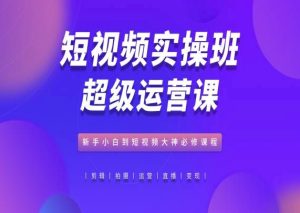 短视频实操班超级运营课,新手小白到短视频大神必修课程-网赚资源网