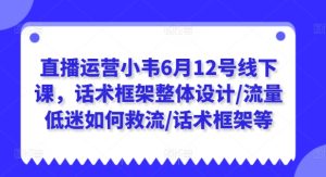 直播运营小韦6月12号线下课，话术框架整体设计/流量低迷如何救流/话术框架等-网赚资源网