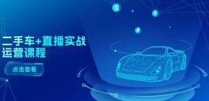 二手车+直播实战运营课程：直播推荐/短视频推荐/千川投放/直播全流程-网赚资源网